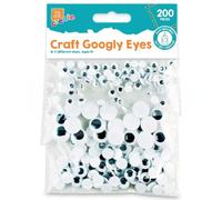 The Box Googly Stick-On Eyes – 200pcs Wobbly Craft Eyes for Kids White 7–15mm