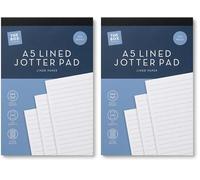 The Box A5 Jotter Pad, 350 Sheets - 58gsm Lined Paper, Top Edge Bound, Everyday Writing Pad (Pack of 2)