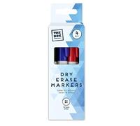 The Box Everyday Dry Erase Markers, 4 Assorted colour Pack, Multi-Color, Ideal for Home, School and Office Use