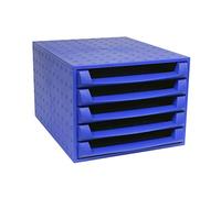 Exacompta - Ref 221101D - Forever Collection - The Box - 387 x 284 x 218mm in Size, 5 Open Drawers, 38mm Drawer Height, Suitable for A4+ Documents - Cobalt Blue