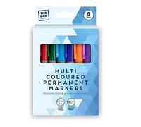 The Box Multi-Coloured Permanent Markers, 8 Pack, Fine Point, Ideal for variety of surfaces