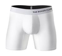 The Boxer Club London, Men's Bamboo Boxer Briefs, Premium Comfort & Eco-Friendly Men’s Boxers, Anti-Chafing Moisture Wicking Mens’s Underwear (S, White)