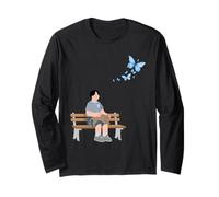 The boy Sitting on a Bench Funny Unisex Design for tee Long Sleeve T-Shirt