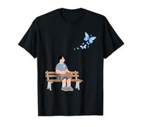 The boy Sitting on a Bench Funny Unisex Design for tee T-Shirt