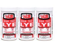 The Boyer Corporation Red Crown Lye for Soap Making, Sodium Hydroxide Pure High Test Food Grade Lye, Caustic Soda, Drain Cleaner and Clog Remover, 3 Pack 2.2 lbs.