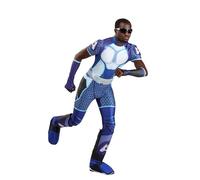 The Boys A-Train Superhero Costume for Adults with Jumpsuit, Gloves, Belt, Boot Covers, and Glasses | Halloween Outfit, Blue, Large