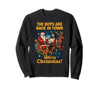 The Boys Are Back in Town Christmas Jesus and Santa Sweatshirt