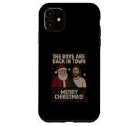 The Boys Are Back in Town Christmas Jesus Santa Ugly Sweater Case for iPhone 11