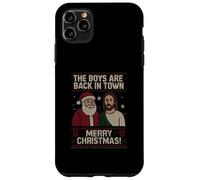 The Boys Are Back in Town Christmas Jesus Santa Ugly Sweater Case for iPhone 11 Pro Max