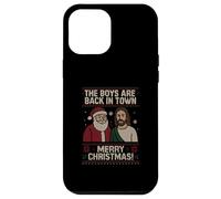 The Boys Are Back in Town Christmas Jesus Santa Ugly Sweater Case for iPhone 12 Pro Max