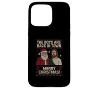 The Boys Are Back in Town Christmas Jesus Santa Ugly Sweater Case for iPhone 15 Pro Max