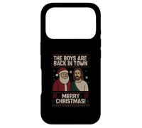 The Boys Are Back in Town Christmas Jesus Santa Ugly Sweater Case for iPhone 17 Pro
