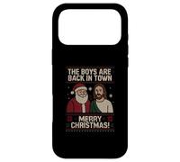 The Boys Are Back in Town Christmas Jesus Santa Ugly Sweater Case for iPhone 17 Pro Max