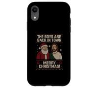 The Boys Are Back in Town Christmas Jesus Santa Ugly Sweater Case for iPhone XR