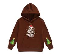 The Boys Girl's Christmas Zip Up Hoodies Boys Long Sleeve Solid Color Xmas Fleece Pullover Warm Fuzzy Oversized Kids Sweatshirts Wine 4-5 Years