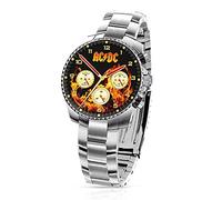 The Bradford Exchange AC/DC 40th Anniversary 'Back in Black' Chronograph - A Unique and Officially Licensed AC/DC 40th Anniversary Men's Chronograph, Featuring Band Logo and Stainless Steel casing