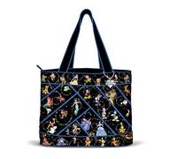 The Bradford Exchange Disney 'Relive The Magic' Ladies' Tote Bag - Officially Licensed, Features 69 Disney Characters With A Zippered Pocket, 2 Slip Pockets And Disney Charm. Exclusive To
