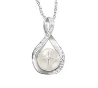 The Bradford Exchange God's Pearl Of Wisdom' Diamond Ladies' Pendant -With 9 Diamonds Total & Mother-Of-Pearl Cabochon Engraved With A Cross. Engraved Back. Exclusive To