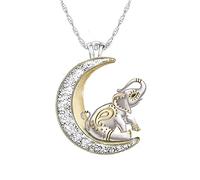 The Bradford Exchange - ‘I Wish You Love And Happiness’ Ladies’ Diamond Elephant Pendant