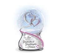 The Bradford Exchange 'Love Between A Grandmother & Granddaughter' Glitter Globe - A unique glitter globe featuring entwined hearts and silvery glitter inside. Plays: 'Always In My Heart' melody.