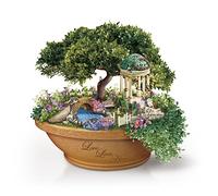 The Bradford Exchange Love Lives Here Handcrafted Illuminated Sculpted Table Garden Centrepiece, Inspired By Thomas Kinkade Artwork With Always in Bloom® Floral Arrangement Exclusively Available From