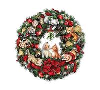 The Bradford Exchange Merry Mischief Makers - Illuminated Christmas Wreath - Jürgen Scholz Cat Imagery