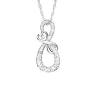 The Bradford Exchange Mother & Daughter Diamond Infinity Sterling Silver Pendant -Handcrafted in Solid Sterling Silver with 12 Genuine Diamonds. Gift Box and Includes A Sentiment Card. Exclusive to