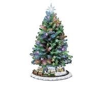 The Bradford Exchange Thomas Kinkade 'Holiday Sparkle' Lit Tabletop Tree - Christmas tabletop tree with illumination, decorations, fully-sculpted base village and moving train.