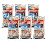 The Bramble Bay Burton's Fish n Chips Salt & Vinegar 5x25g | Delicious Snack Time Treat | Pack of 6