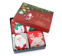 THE BRANDLY PREMIUM 4 Pairs Christmas Socks - Winter Women Socks Size 4-7, Winter Warm Knitting Calf Cotton Terry Socks, Bed Sock Multicoloured for Womens, Girls and Ladies Socks