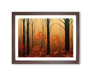 The Brave Autumn Forest Framed Print | A2 Walnut Framed Wall Art | Ready to Hang | Modern Landscape Picture | Living Room Bedroom Lounge Office