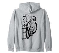 The Brave Bear Wild Strength Backprint Zip Hoodie