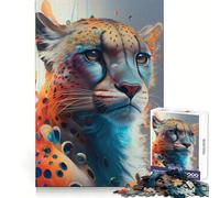 The Brave Cheetah 1000 Teenager Pieces Jigsaw Puzzle Mind Exercise Toy Bonding Time Precision Cut Art Collection Piece (38x26cm)