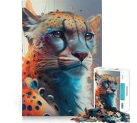 The Brave Cheetah 1000 Teenager Pieces Jigsaw Puzzle Mind Exercise Toy Bonding Time Precision Cut Art Collection Piece (38x26cm)