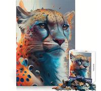 The Brave Cheetah 1000 Teenager Pieces Jigsaw Puzzle Mind Exercise Toy Bonding Time Precision Cut Art Collection Piece (38x52cm)