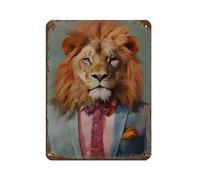 The Brave Lion Tin Sign Vintage Metal Pub Club Cafe Bar Home Wall Art Decoration Poster Retro 12x16inch(30x40cm)