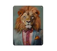 The Brave Lion Tin Sign Vintage Metal Pub Club Cafe Bar Home Wall Art Decoration Poster Retro 12x16inch(30x40cm)