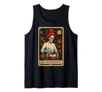 The Bread Baker Bread Baking Tarot Card Skeleton Witchy Tank Top