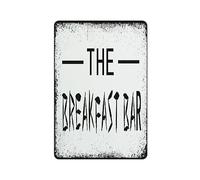 The Breakfast Bar Sign,Kitchen Vintage Metal Tin Sign Indoor or Outdoor Wall Art Funny Home Decor for Garages,Living Rooms,Bedroom,Offices SignMission personalized gift 12×8 inch