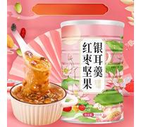 The Breakfast Soup of Red Dates Lotus Root Starch, Nuts and Tremella Fuciformis 500g/can, Instant Breakfast, Nutritious and Healthy Congee, Cereals, Dried Nuts and Vegetable Soup (2 can)
