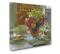 The Breakfast Table by Carl Moll Canvas Print | Gallery Wrapped 30mm Frame Wall Art | 20x20 inches | Ready to Hang | Modern Picture | Living Room Bedroom Lounge Office