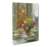 The Breakfast Table By Carl Moll Canvas Print | Gallery Wrapped 30mm Frame Wall Art | 24x16 inches | Ready to Hang | Classic Picture | Living Room Bedroom Lounge Office