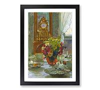 The Breakfast Table by Carl Moll Framed Print | A2 Black Framed Wall Art | Ready to Hang | Modern Nature Picture | Living Room Bedroom Lounge Office