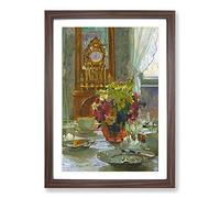 The Breakfast Table by Carl Moll Framed Print | A2 Walnut Framed Wall Art | Ready to Hang | Modern Nature Picture | Living Room Bedroom Lounge Office