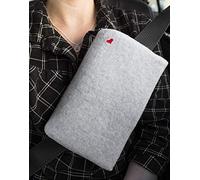 The Breast & Chest Buddy - Seatbelt Cushion for Open Heart Surgery, Mastectomy and Chest Reconstruction Sites - Solid Gray with Heart