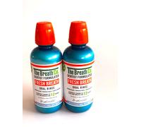 The Breath Co Fresh Breath Oral Rinse Icy Mint Duo 2 x 500 ml Mint 1 kg Sealed