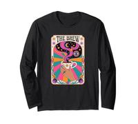 The Brew Coffee Witch Tarot Card Parody Vintage Long Sleeve T-Shirt
