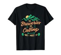 The Breweries are Calling and I Must Go Beer Lover Hiker Value Graphic T-Shirt, Men, Black, M