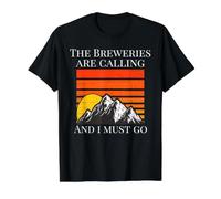 The Breweries are Calling and I Must Go Funny Beer Drinking Value Graphic T-Shirt, Men, Black, M