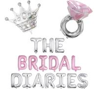 The Bridal Diaries Balloon Banner Crown Ring Mylar Balloon for Princess Bachelorette Party Decorations